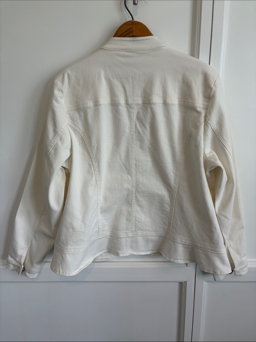 Coldwater Creek Cream Button-Front Jean Jacket XL - Picture 3 of 9